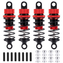 Aluminum 62mm Shock Absorber Set for TT02 1/10 RC Touring Car, Adjustable CNC Suspension Upgrade (Red)
