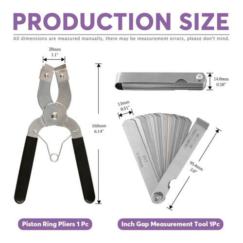 8Pcs 3" 4" 6" Piston Ring Compressor and Adjustable Piston Installation Tool Installer Removal Pliers with Wrench 1