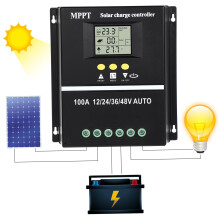 MPPT Solar Charge Controller with LCD Display, Efficiency Battery Management for 12V 24V OffGrid Systems