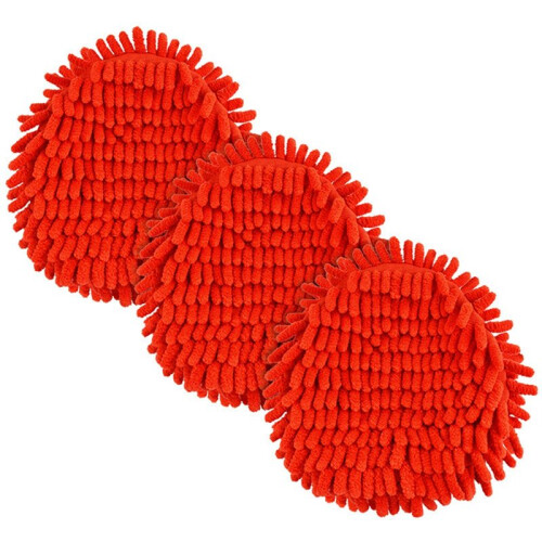 Mop Replace  for  Spin Mop Heads Replacements for  Easywring Red Microfiber Chenille Mop Pad 6PCS 1