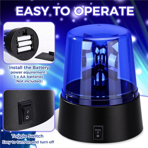 LED Strobe Light, Battery Powered 360 Degree Rotating Flashing Light, Emergency Lamp for DJ Stage, Disco Bar 2