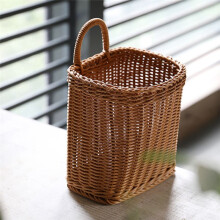 2X Kitchen Storage Basket with Handle Woven Hanging Baskets for Living Room Sundries Organizer Hand-Woven Baskets-L
