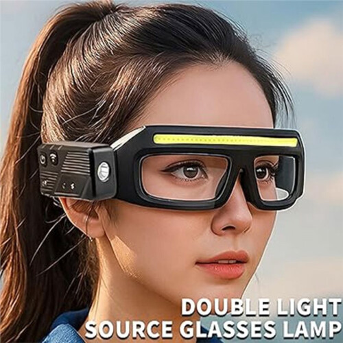 LED Glasses Rechargeable Headlight with Motion Sensor and Touch Control, 5 Modes USB C Lighted Glasses for Running 1