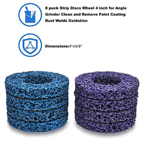 8 Pack Strip Disc Stripping Wheel - for Angle Grinders Remove Rust Paint Stripping Wheel Clean Coating Welds, 4x5/8inch 1