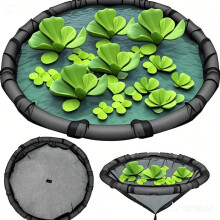 Floating Pond Plant Protector 60cm FishProof Floating Island Planter Ring for Koi Pond and Garden Decor