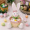 2X Easter Candy Dish, Bunny Easter Basket, Easter Candy Storage Basket, Gift Box for Table Decor Easter Gift,A 2