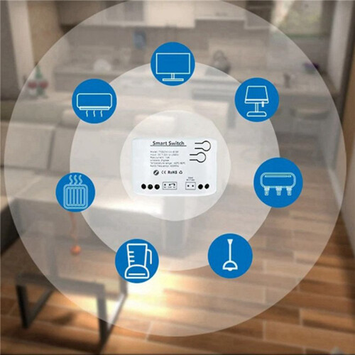 2X Tuya  Zigbee  with Temperature Sensor Passive Dry Contact Zigbee Relay Work with Home Assistant  7-32V 2