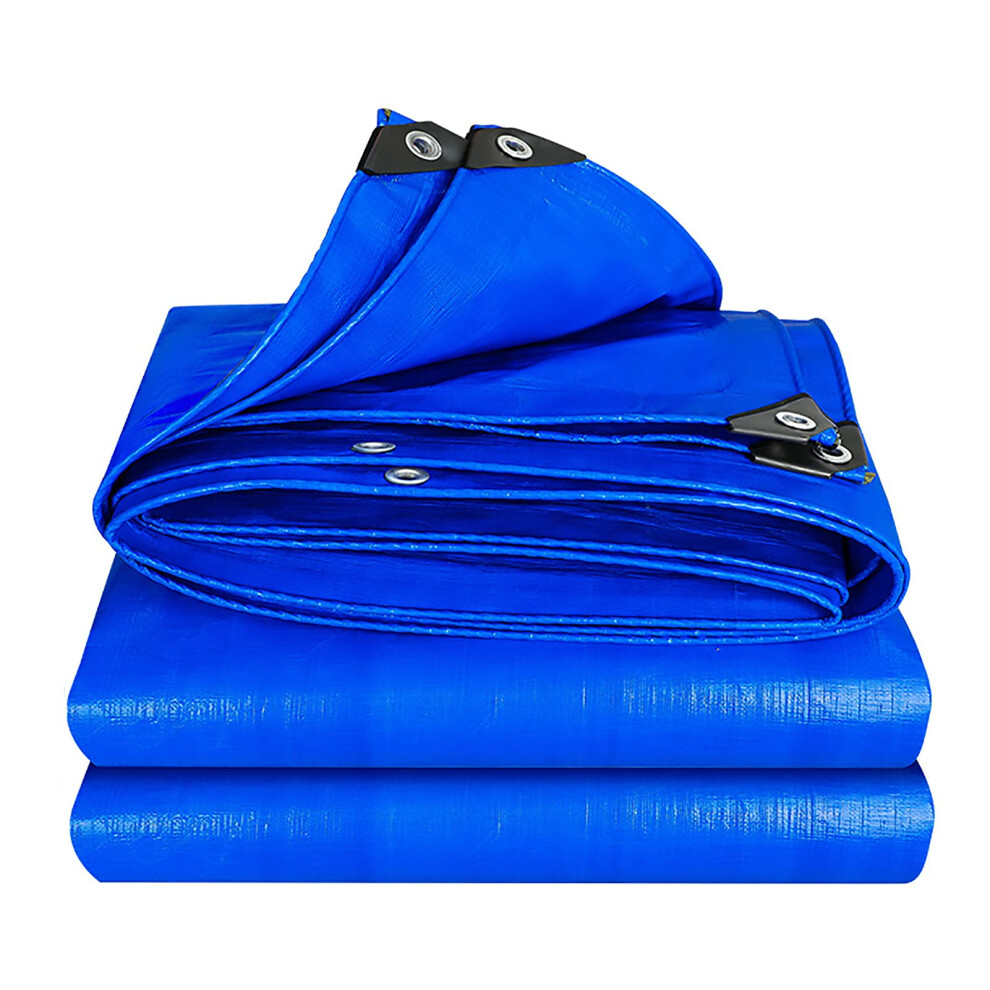 Waterproof Heavy Duty Tarpaulin Sheet 5X5m Blue Tarp With Durable Eyelets Weatherproof Outdoor Cover 9310869779087