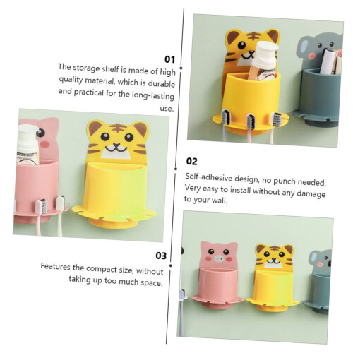 Toothbrush Holder, EasyPeel SelfAdhesive Bathroom Wall Organizer, DoorMounted SpaceSaving Rack 2