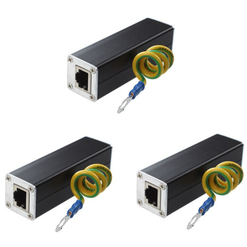 3X RJ45 Plug Ethernet Network Dispositif de Protection Contre Les Surtensions 100MHz 1