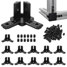 12 Pcs 3030 Corner Brackets Aluminum Extrusion Connectors, Zinc Alloy 3Way Angle Kit with M6 Screws for Secure 90 Frame Assembly