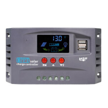 12V 24V Solar Charge Controller with Dual USB Charging, Automatic Voltage Detection and Battery Protection