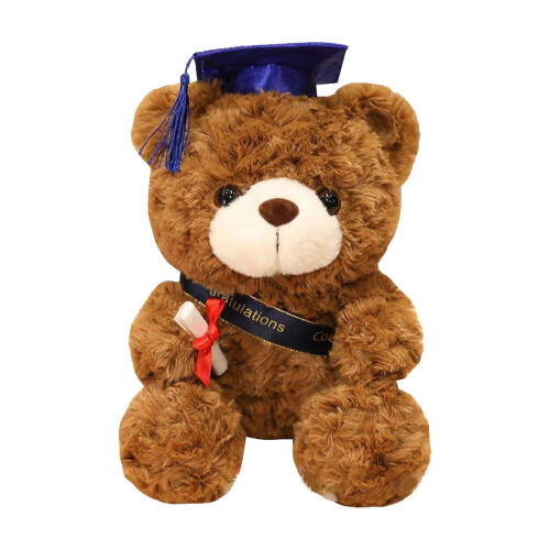 Graduation Bear Stuffed Toy with Cap 12 inches
