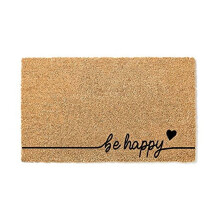 Be Happy Heart Doormat Natural Coir 15mm