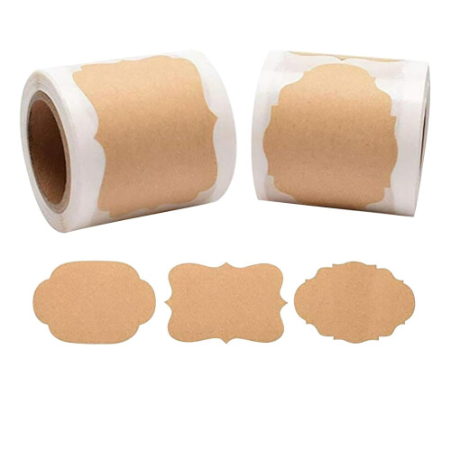 Presentetiketter i kraftpapper 2x1,2 cm 300 st