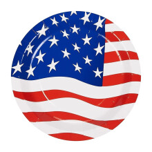 Ensemble de couverts de fête aux couleurs du drapeau américain avec décoration patriotique