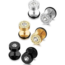 Ohrstecker aus Edelstahl für Damen und Herren, 3-4 Paare