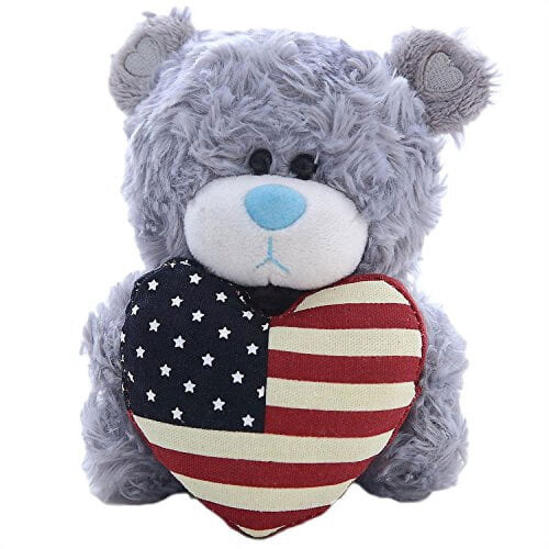 BESTSKY Qbeba Bear Plush Pillow with Heart 1 Piece