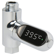 LED digitale douchekraan met watertemperatuurmeter.