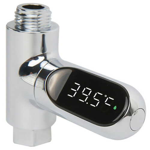 LED digitale douchekraan met watertemperatuurmeter.