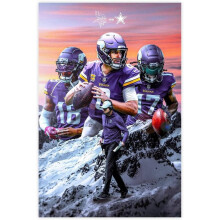 Póster de Justin Jefferson de la NFL (Paquete de 2 lienzos, 12x18 pulgadas)