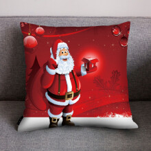 Kussensloop van polyester met kerstprint (1 stuk)