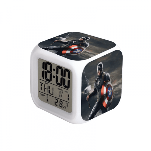 LED-vækkeur Superheltemønster 12 timer/24 timer digitalt