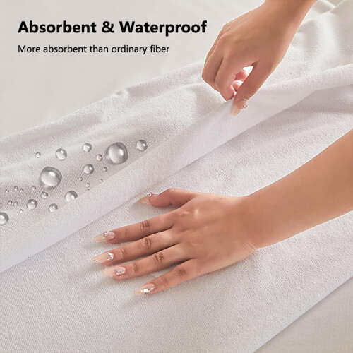 Full Size Quilted Mattress Protector, Soft Elastic Fitted Cover Fits 11.8' Deep, Machine Washable 2