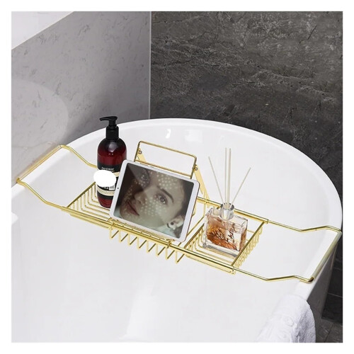 Stainless Steel Adjustable Bathtub Tray Caddy Rack for Bathroom, Rustproof and SpaceSaving Organizer 1