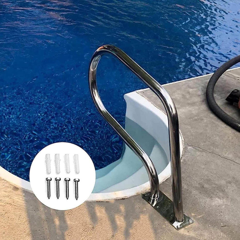 304 Stainless Steel Pool Handrail Set, Easy Mount CorrosionâResistant Dual Rail For Inground Swimming Pool 9330225774082