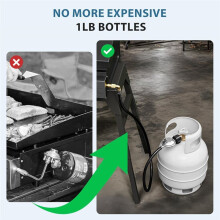 6ft Propane Adapter Hose for Blackstone 17 & 22" Tabletop Griddle, Propane Regulator Hose with 90 Degree Elbow Adapter