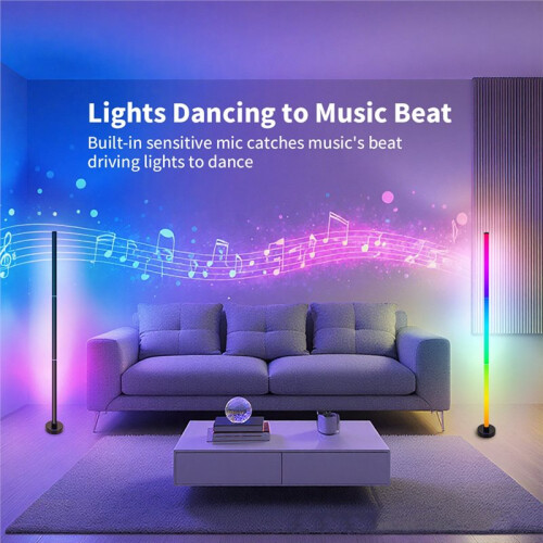 Lampadaire LED RGB Intelligent, à Intensité Variable, Contrôlable par Application, pour un Éclairage D'Ambiance Moderne 2