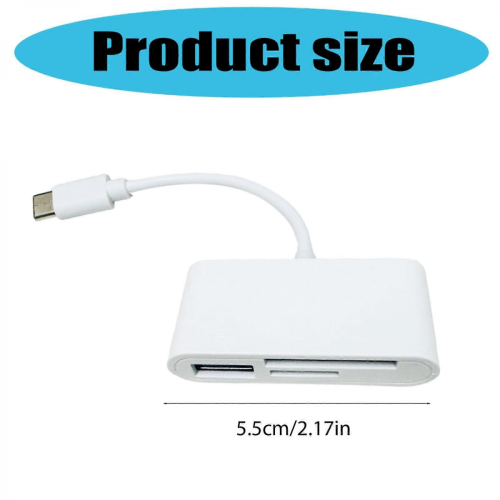 USB C Memory Card Reader 3 in 1 Memory Card Reader for TF Simultaneously Read Writer Memory Card Reader For Phone White 2