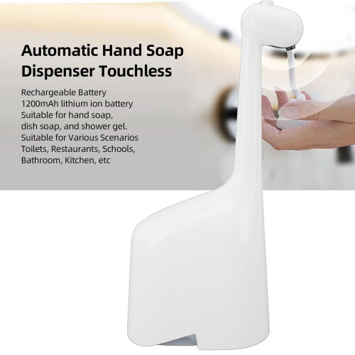 Automatic Foaming Soap Dispenser 200ml USB Rechargeable Touchless Smart Sensor Giraffe Shaped Adjustable Foam Control for Bathroom Kitchen 2