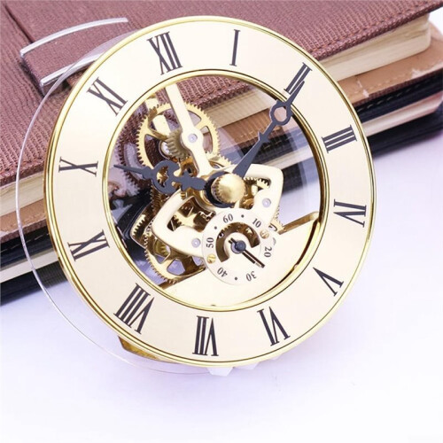 86mm Skeleton Clock Insert with Moving Gear Roman Numerals for DIY Quartz Clock Repair,for 86mm Clock Movement Replace 2