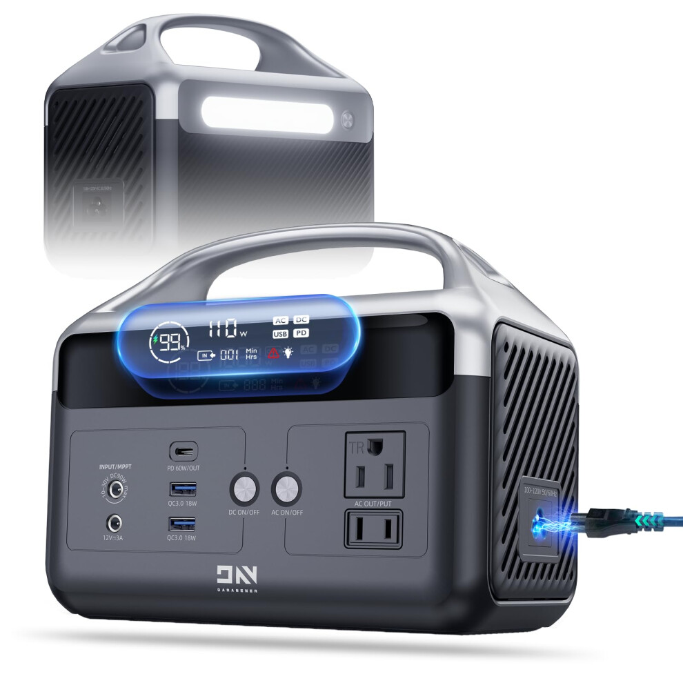 300W Portable Power Station 192Wh Lifepo4 Battery Backup With Dual Ac Outlets For Camping And Home 9310869817697