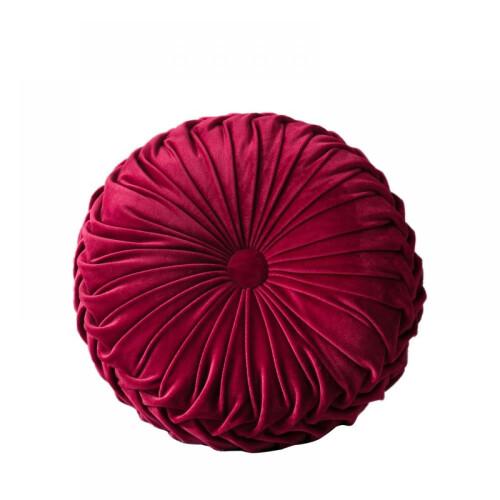 Round Velvet Throw Pillow Solid Color 16 Inch