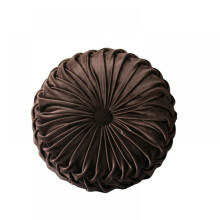 MarinaVida round velvet throw pillow, solid pumpkin color,