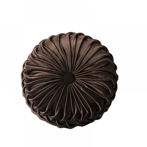 MarinaVida round velvet throw pillow, solid pumpkin color,