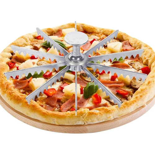 Gear Pizza Cutter - Alloy Guideline Portion Divider for Even , 6, 8, 10 Options 8 2