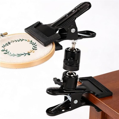 2pcs Embroidery Hoop Holder,Adjustable 360 Rotated  Stitch Lap Stand Table Kit Clamp Hand Free Needlepoint Support 1