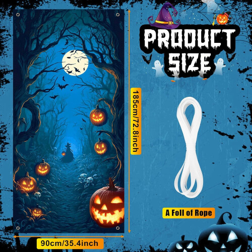 Horror Moon Halloween dørbanner 200x84 cm 1