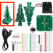 DIY Christmas Tree Kit with Colorful RGB Lighting, 3D Design, Soldering Practice and Educational Display