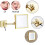 LED Wall Mounted Makeup Mirror 8 Inch 5X Magnification Gold Brass Extendable 360 Rotation Plug In 3