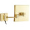 LED Wall Mounted Makeup Mirror 8 Inch 5X Magnification Gold Brass Extendable 360 Rotation Plug In 4
