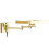 LED Wall Mounted Makeup Mirror 8 Inch 5X Magnification Gold Brass Extendable 360 Rotation Plug In 5