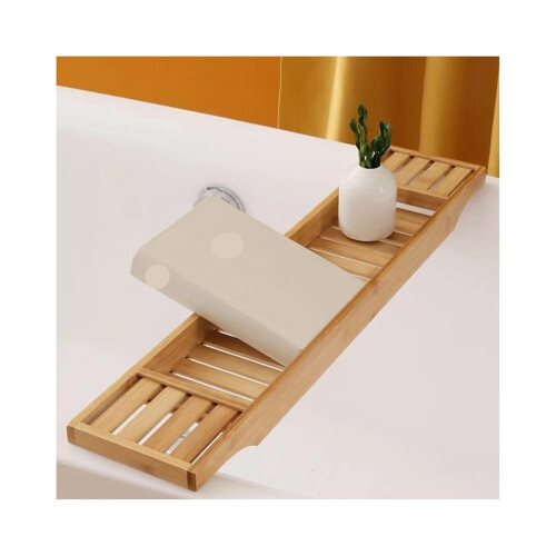 Adjustable Bamboo Bathtub Tray with Removable Caddy, WaterResistant Luxury Bath Caddy for Tub 1
