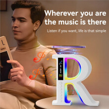 New R Wireless Charging Speaker Portable Radio Atmosphere Light Lyrics Subtitle Display Speaker