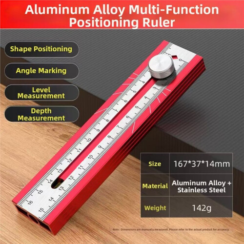 Woodworking Multi-Angle Marking Secure Lock Design Protractor Depth Measuring Ruler Adjustable Tool 1