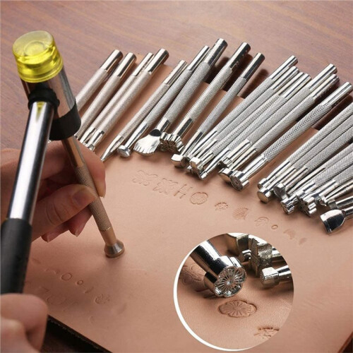 20pcs Leather  Stamp Kit: 20 Pcs Saddle Making Tools for Leathercraft Carving DIY Handmade Art 1